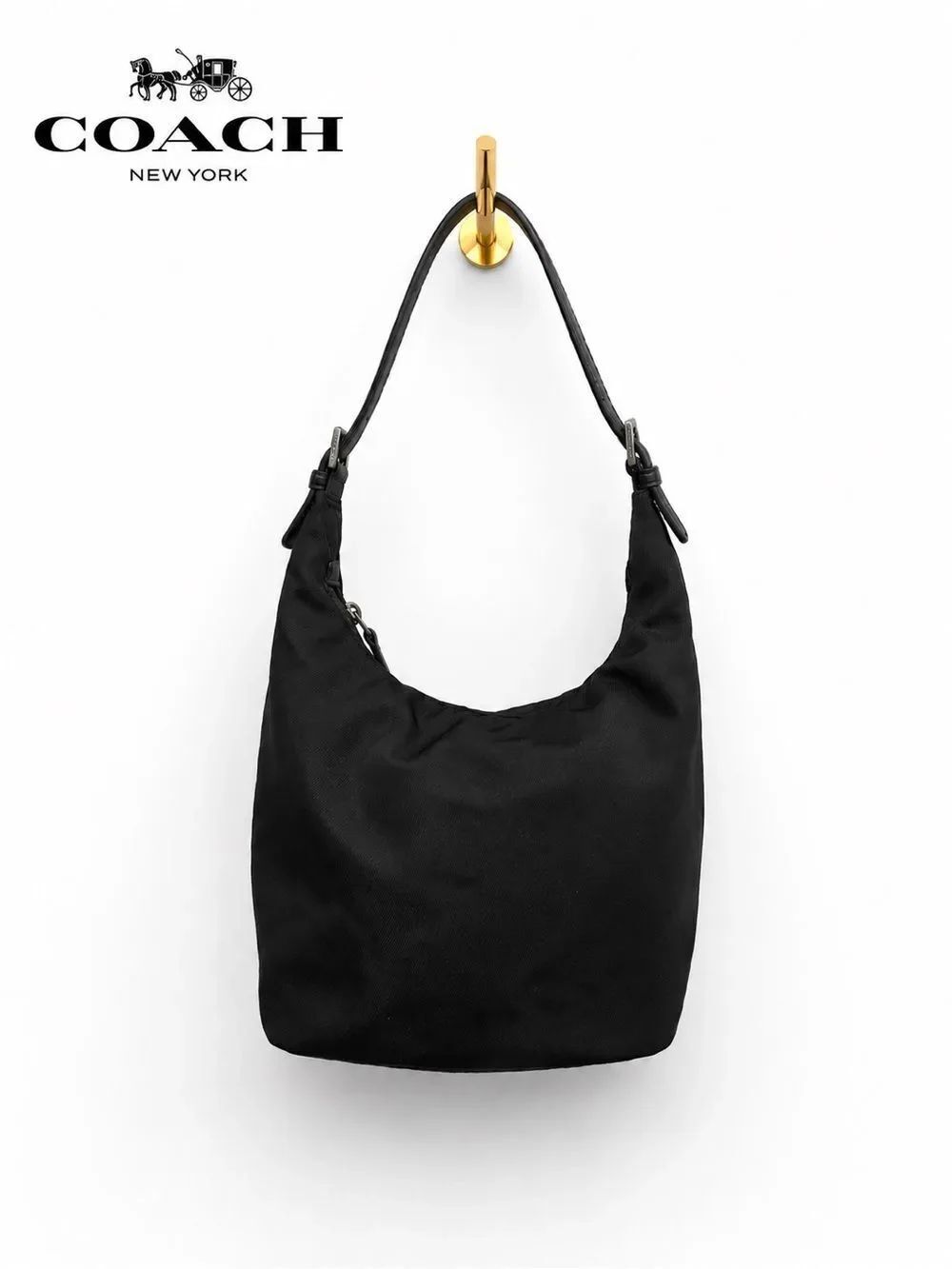 Coach Vintage Nylon Pochette Shoulder Bag Y2K Minimalist Baguette Purse
